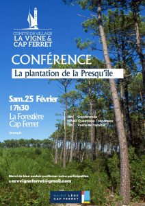 conférence plantation DE LA PRESQU'ÎLE DU CAP FERRET 25 FÉVRIER 2023